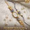 Bhaiya-Bhabhi Rajwadi Rakhi Combo Blue
