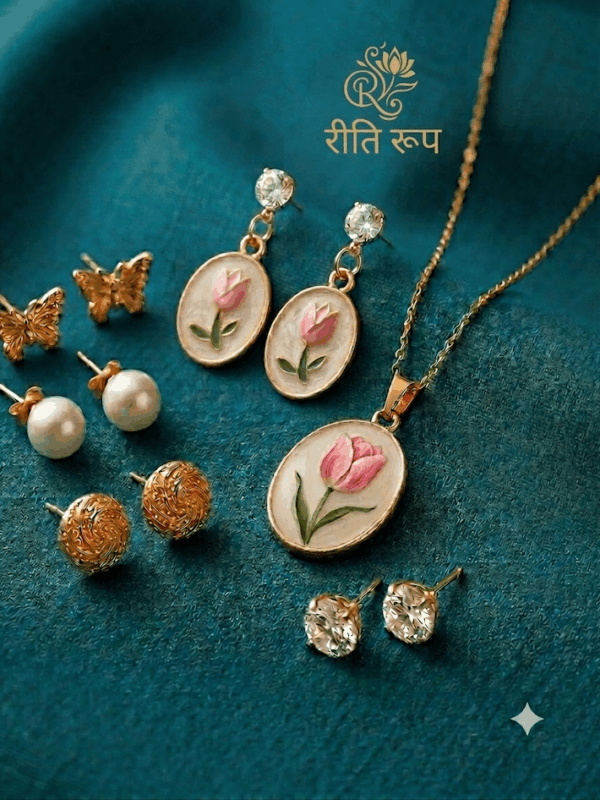tulip pendant earrings combo